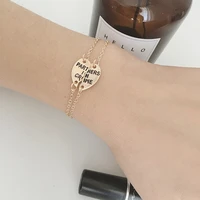 2018 heart shaped couple jewelry broken carving woman man bracelet