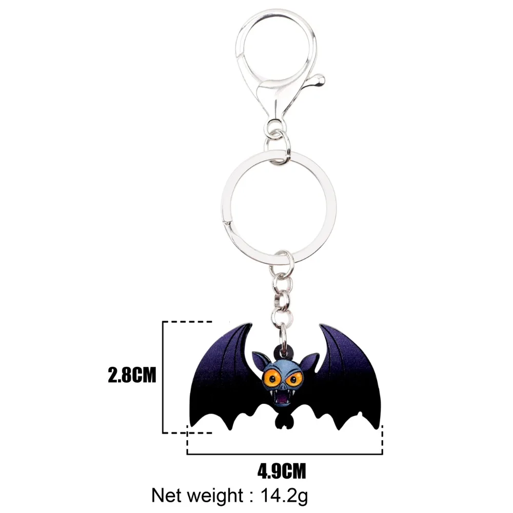 WEVENI акрил Хэллоуин Crazy Bat брелоки цепи брелок-кольцо Держатель животных Ювелирные изделия для женщин обувь девочек дешевые подарочн