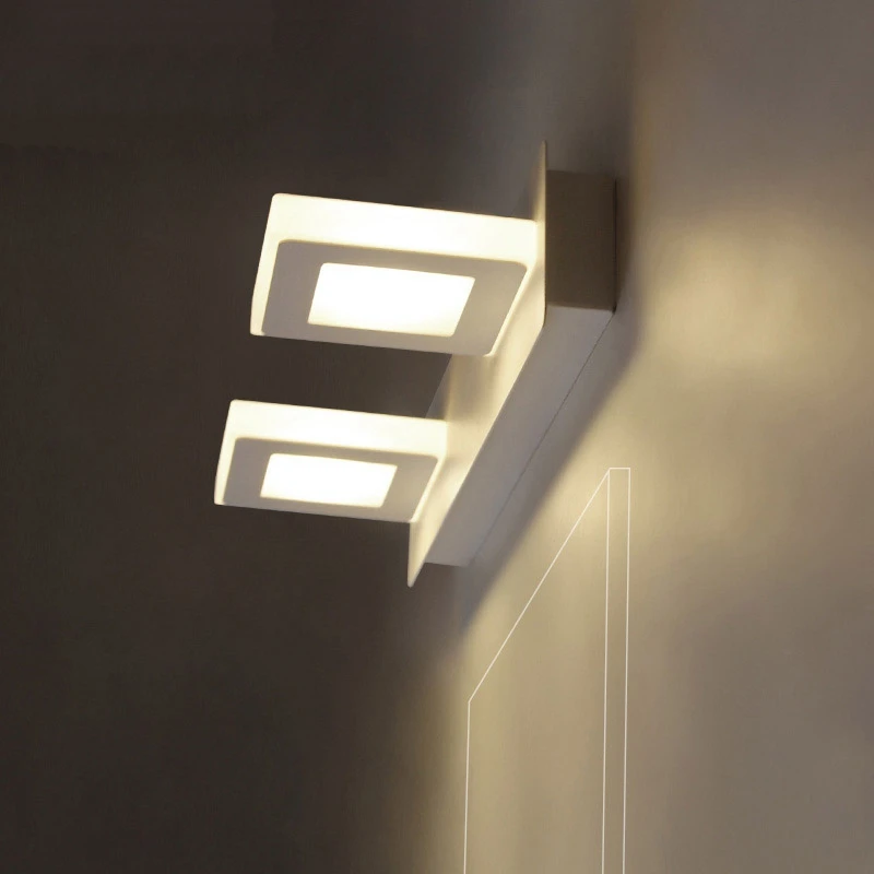 

Nordic Bathroom Wall Lamp Mirror Light Toilet Square Simple Rotating Acrylic Wall Lights Indoor Decor Lighting Makeup Luminaire