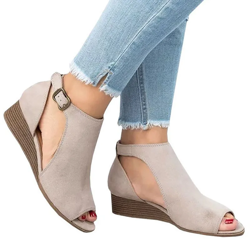 Летняя повседневная обувь с открытым носком модель 2018 года женские туфли-лодочки