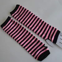2021 fashion women lady striped elbow gloves warmer knitted long fingerless gloves elbow mittens christmas accessories gift