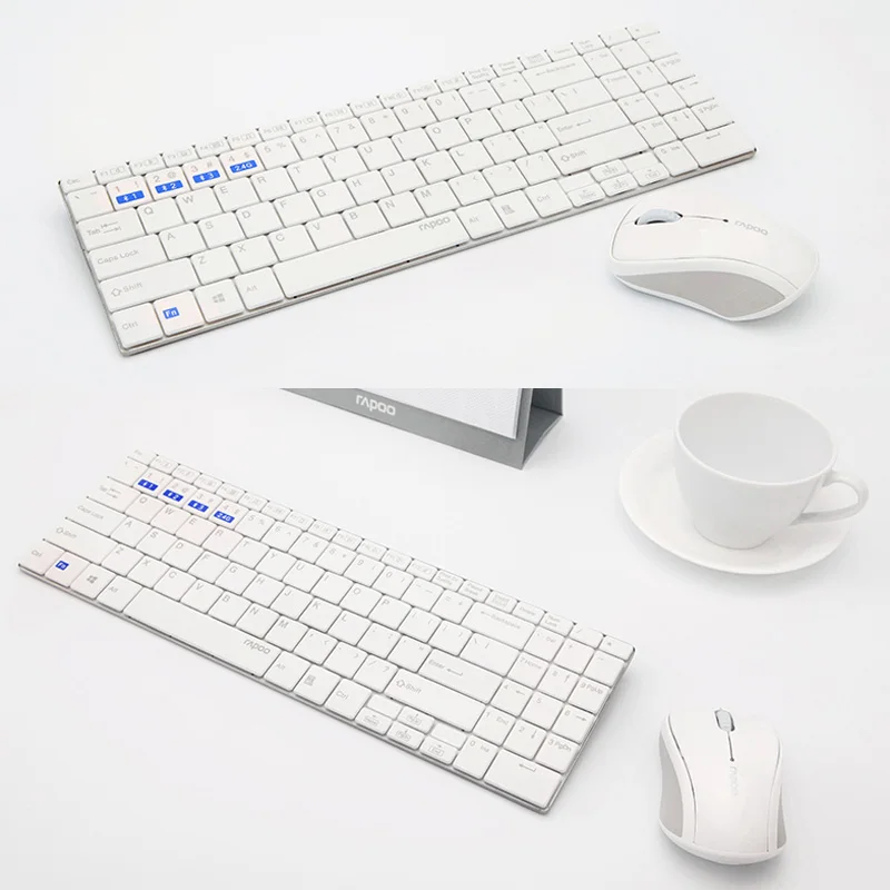 Rapoo Multi-mode Silent Беспроводной клавиатура Мышь комбинации Bluetooth 3,0/4,0 РФ 2,4 г переключаться между 3 устройств связи#9060 м