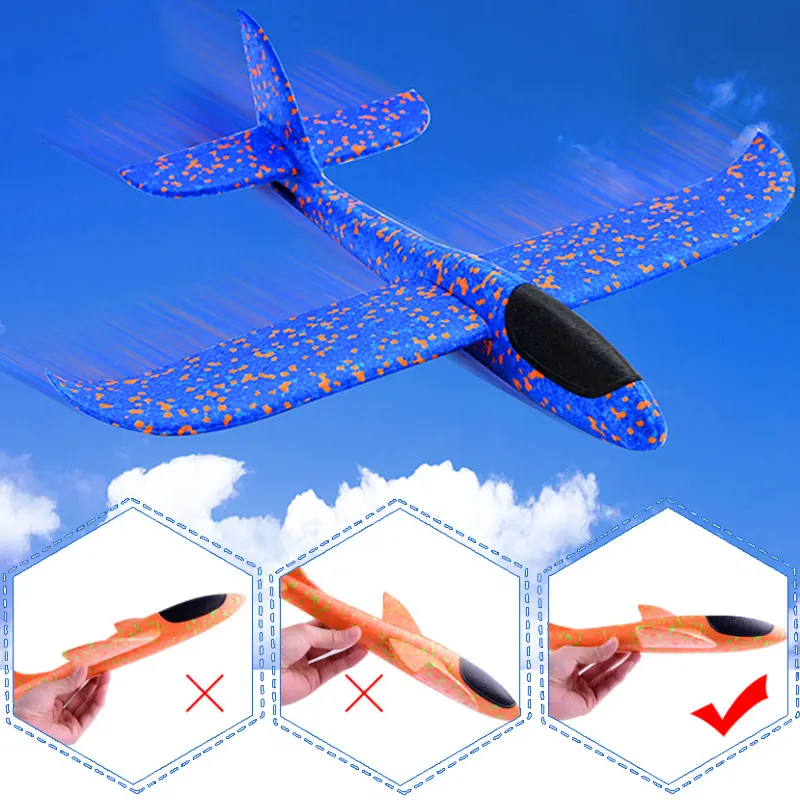 48 см большие детские игрушки сделай сам ручной бросок Летающий планер самолеты