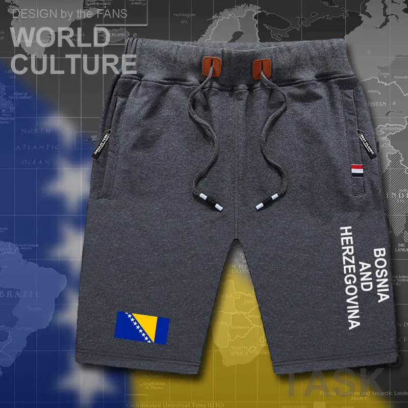 Мужские спортивные шорты с флагом на молнии и карманами | Мужская одежда