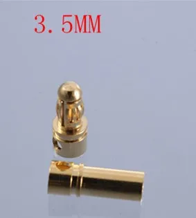 3.5mm 40 шт./лот 2,0 мм 3,0 мм 3,5 мм 4,0 мм 5,5 мм 6,0 мм 8,0 мм Золотая пуля Разъем типа "банан" для ESC Lipo RC батареи вилки(20 пар - Цвет: 3.5mm