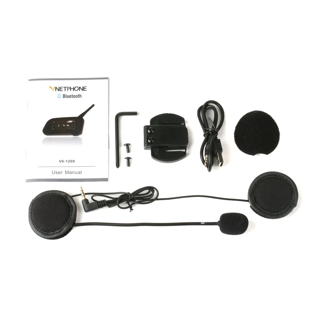 Оригинальный мотоциклетный Bluetooth шлем гарнитуры домофон V6 1200 два пользователя
