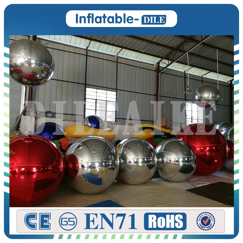 Бесплатная доставка 1 м надувной зеркальный шар из ПВХ Рождественский для