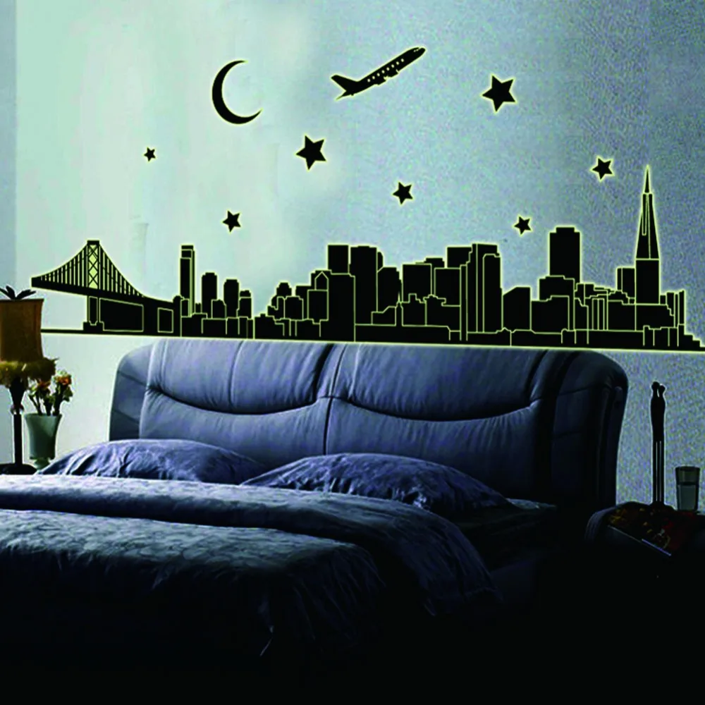 Флуоресцентный городской светящийся фон для гостиной спальни настенный Декор