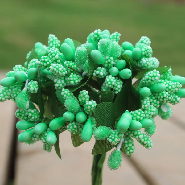 Grass Green 12 шт./партия Искусственные цветы тычинки сахар дешевые искусственные цветы для свадьбы украшение дома DIY ВЕНОК Подарочная коробка Скрапбукинг - Цвет: Grass Green