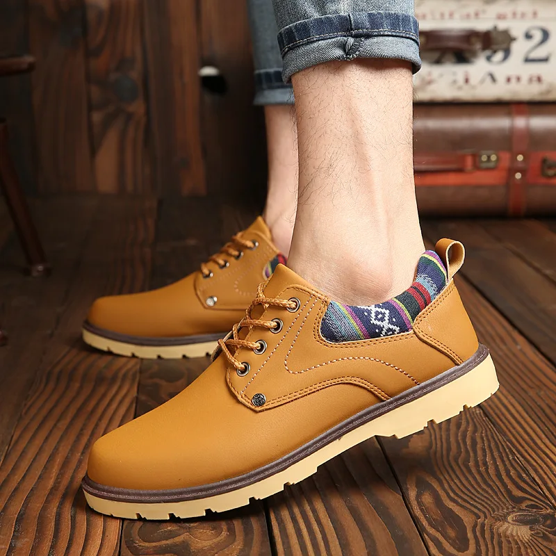Spring and autumn new men's business casual shoes waterproof non-slip low to help shoes. | Обувь