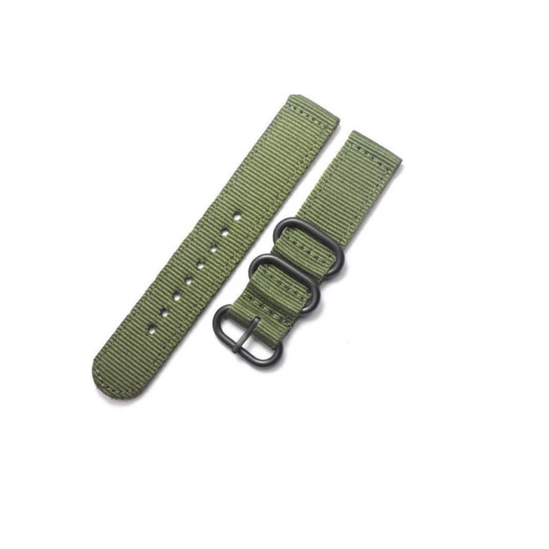 Army Green B 22mm 18/20 мм/22 мм/24 мм нейлоновый, тканевый, Холщовый наручный ремешок для часов в стиле милитари с классической пряжкой в стиле карго(без quick release шпильки - Цвет ремешка: Army Green B 22mm