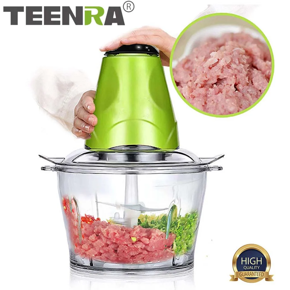 TEENRA 2L измельчитель для овощей, Электрический измельчитель для мяса, многофункциональный измельчитель овощей, резак из нержавеющей стали, кухонные гаджеты