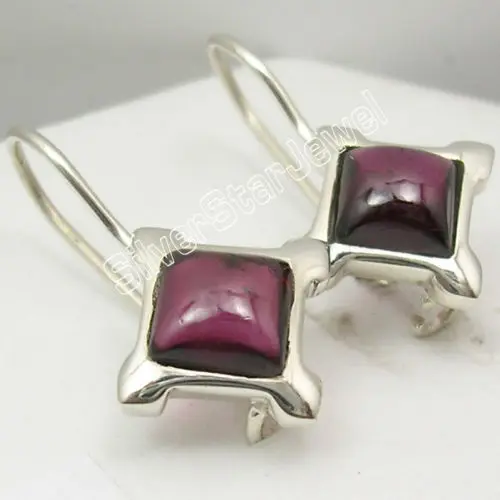 Серебряный натуральный гранат стильные Висячие Серьги 2,5 см