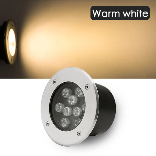 Warm white RGB светодиодный подземный светильник с дистанционным управлением AC110V 220V RGB 18 Вт 24 Вт 36 Вт светильник для двора IP68 уличный светильник для сада - Испускаемый цвет: Warm white
