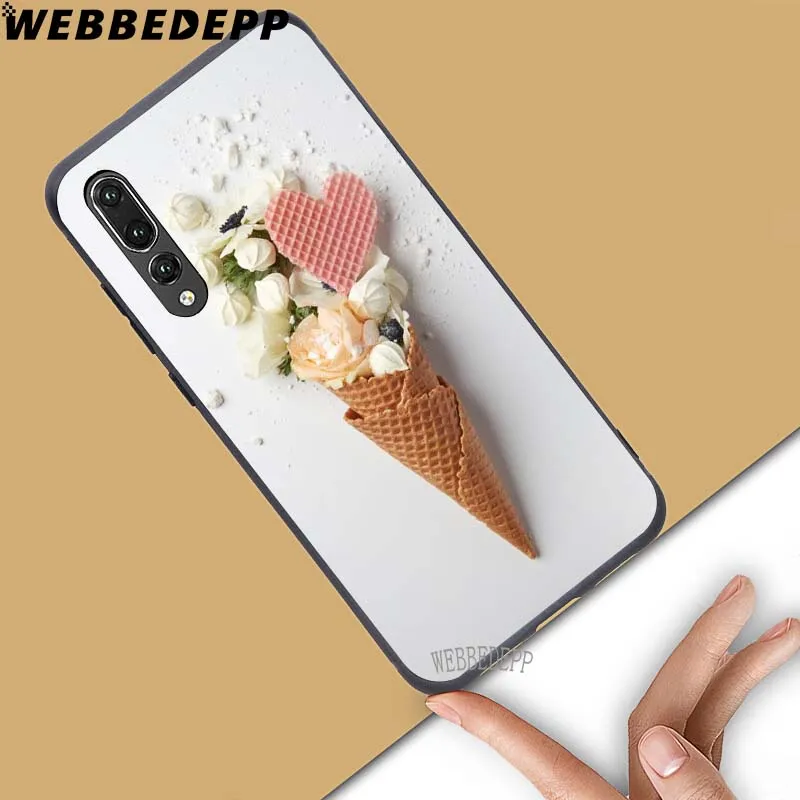 WEBBEDEPP мягкий чехол с цветком мороженого для Huawei Honor 6 7A Pro 7C 8C 7X 8X 8 9 10 lite Note10|Бамперы|