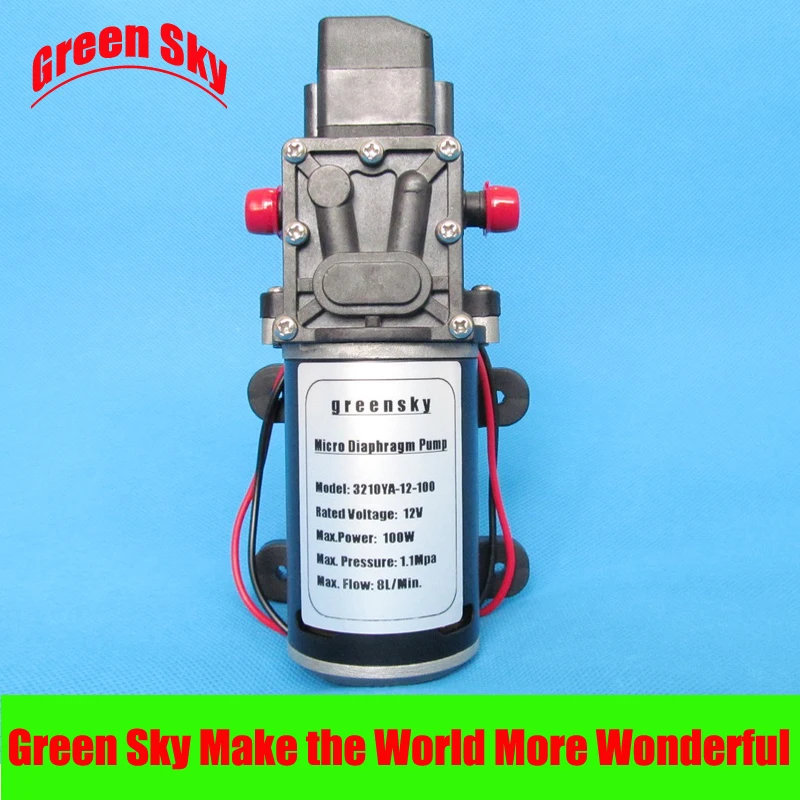 8L/Min 9m Range 100W DC 12V car washing,medical,chemical equipment,lawn and garden use diaphragm water pump