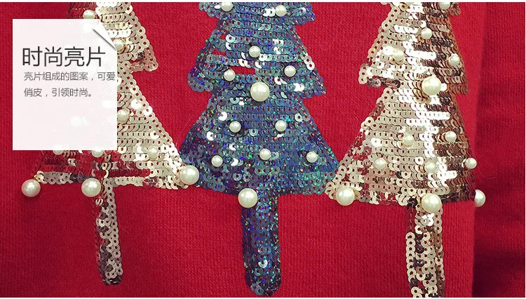 Winter Christmas Sweater Women Pullover New Hot Fashion O-neck Sequined Tree Long Sleeve Knit Pullovers Sweaters | Женская одежда