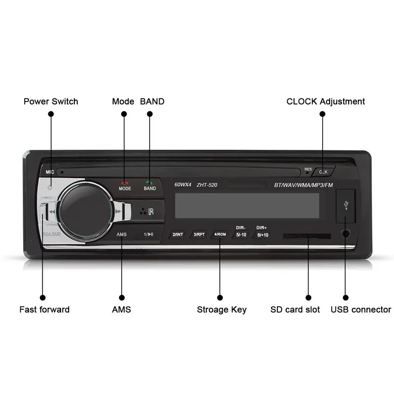 Авторадио 1 din автомобильное радио JSD 520 стерео Bluetooth аудио MP3 рекордер USB SD Aux вход
