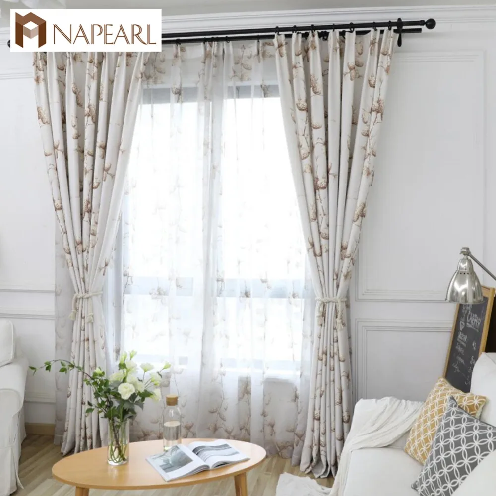 NAPEARL растительный принт пасторальный для гостиной полузатемняющие шторы спальни