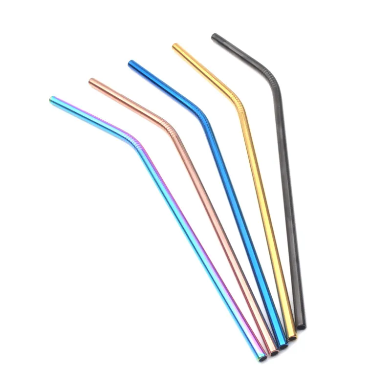 

24,1 см 6 мм металлическая соломенная многоразовая соломенная нержавеющая сталь с чистящей щеткой Питьевая Солома для кружек аксессуары для ...