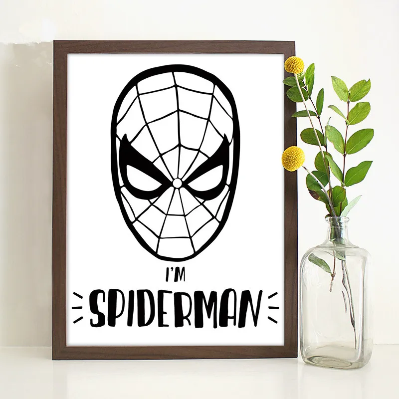 Новый скандинавский Мстители Бэтмен Человек-паук Железный человек Цитата холст