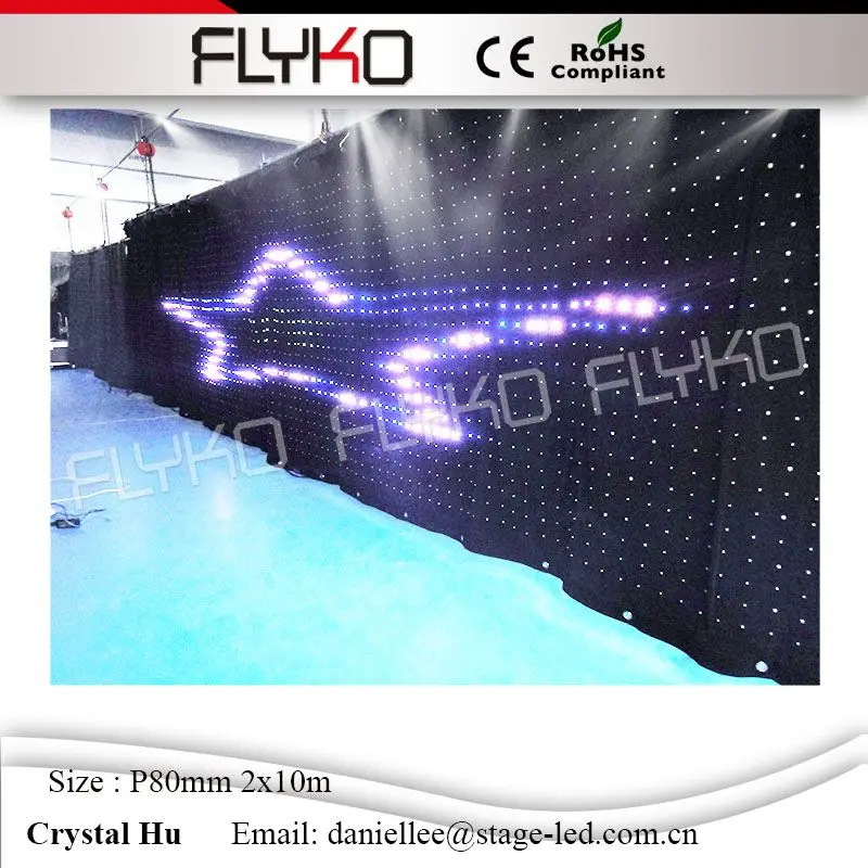 Cheap Price Pitch80mm Led Video Curtain With Off Line Controller Graphic DJ Booth 2m*10m | Производственное освещение