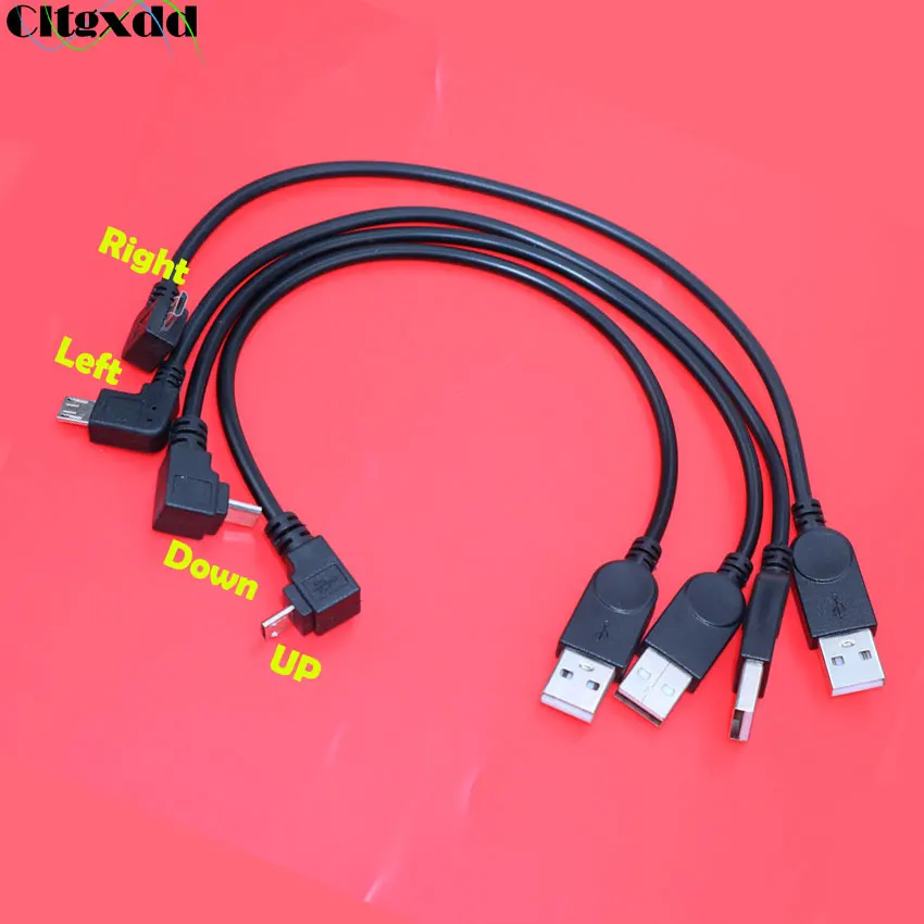 Cltgxdd 1 шт. Micro USB штекер 2 0 Мужской кабель для зарядки данных 90 градусов вверх вниз