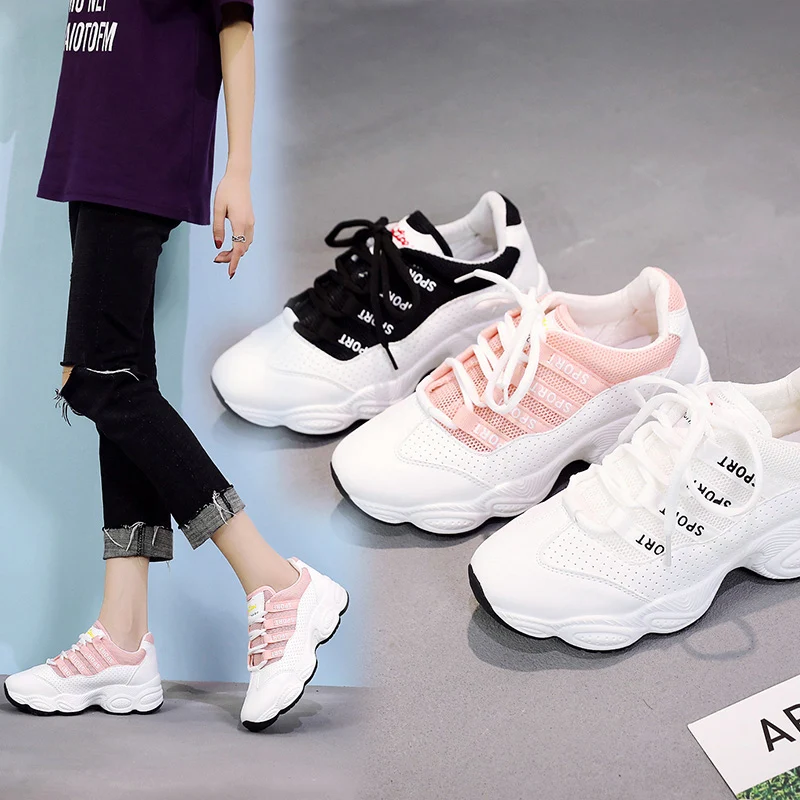 Дышащая женская обувь на платформе женские кроссовки летние массивные Zapatos De Mujer