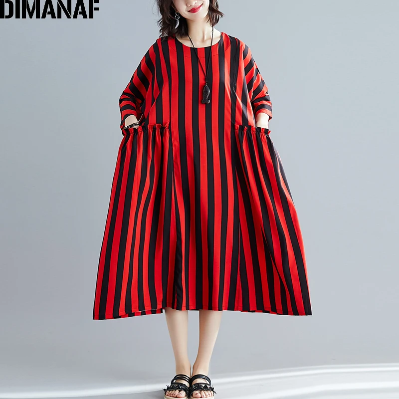 DIMANAF женское платье большого размера винтажное для женщин Vestidos большой размер