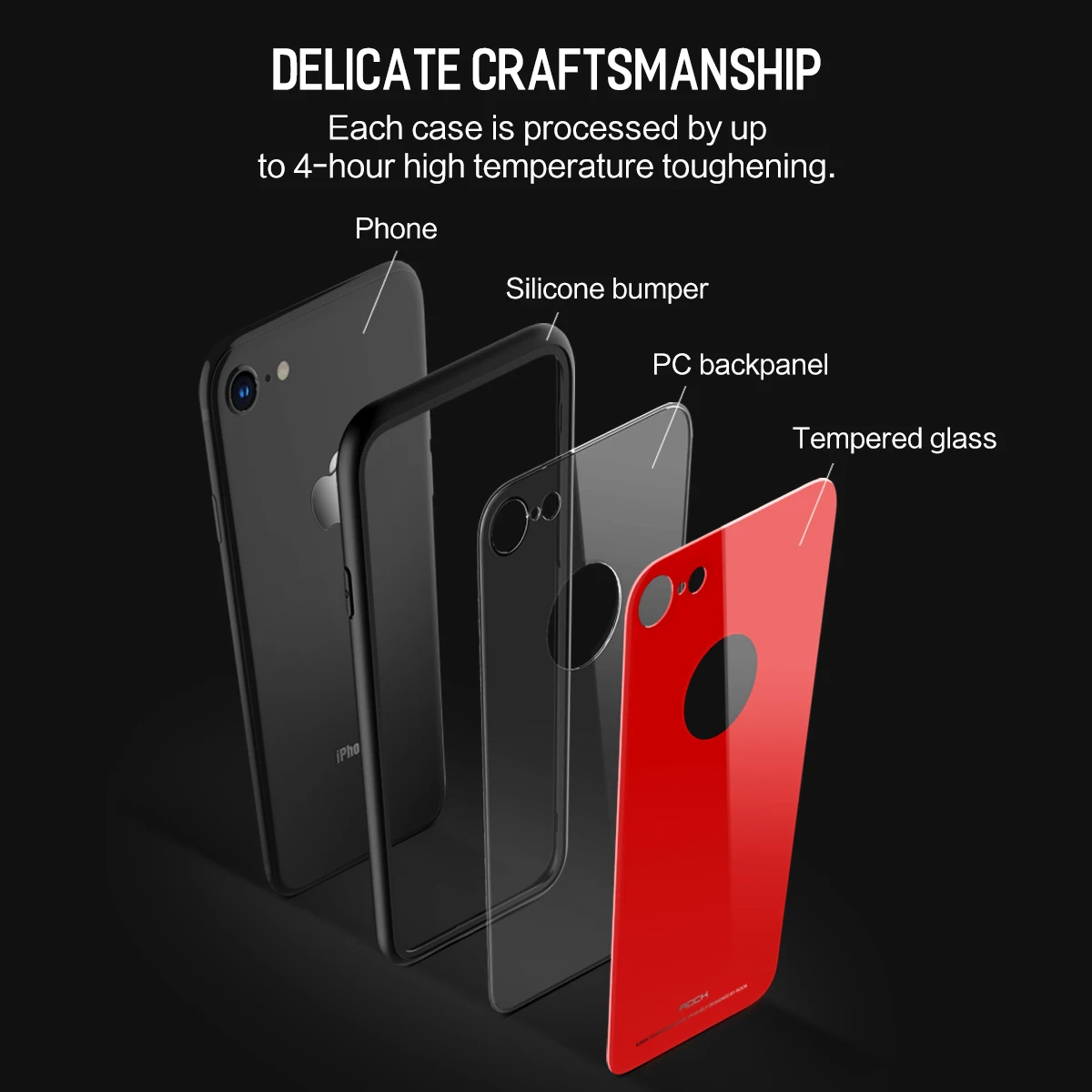 Чехол для iPhone 8/8 Plus рок ультра-тонкий ПК + TPU силиконовая противоударный Обложка