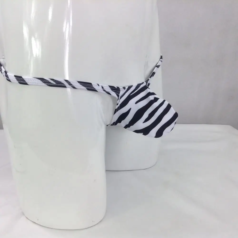 Мужская Сексуальная Танга выпуклый мешок T back виноград Smugglers Зебра принты