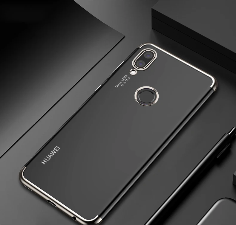Мягкий силиконовый чехол для HUAWEI Nova 4 3i 3 P20 P30 Pro Lite Коврики 20 10 прозрачная P Smart рlus Honor 8C 8Xlite Тонкий чехол для телефона - Цвет: Серебристый