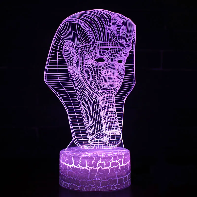 Тема Фараона 3D светодиодный лампа светодиодный ночник 7 цветов изменить сенсорный Настроение лампы Рождественский подарок Dropshippping