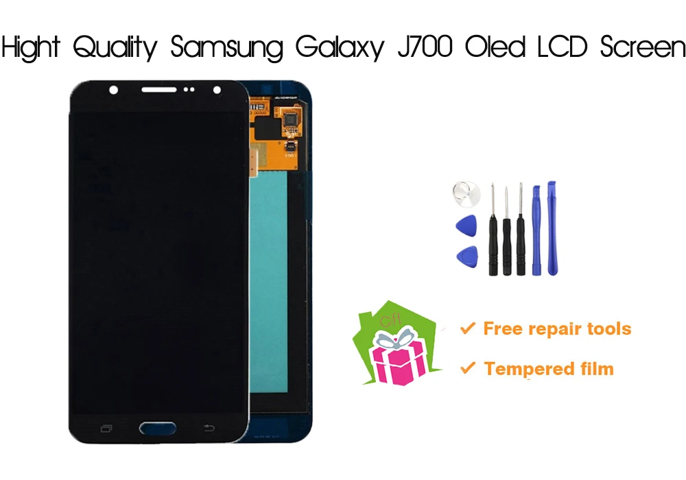 Super AMOLED для samsung Galaxy J7 J700 SM-J700M DS J700F J700A SM-J700F J700K J700T ЖК-дисплей с сенсорным экраном дигитайзер