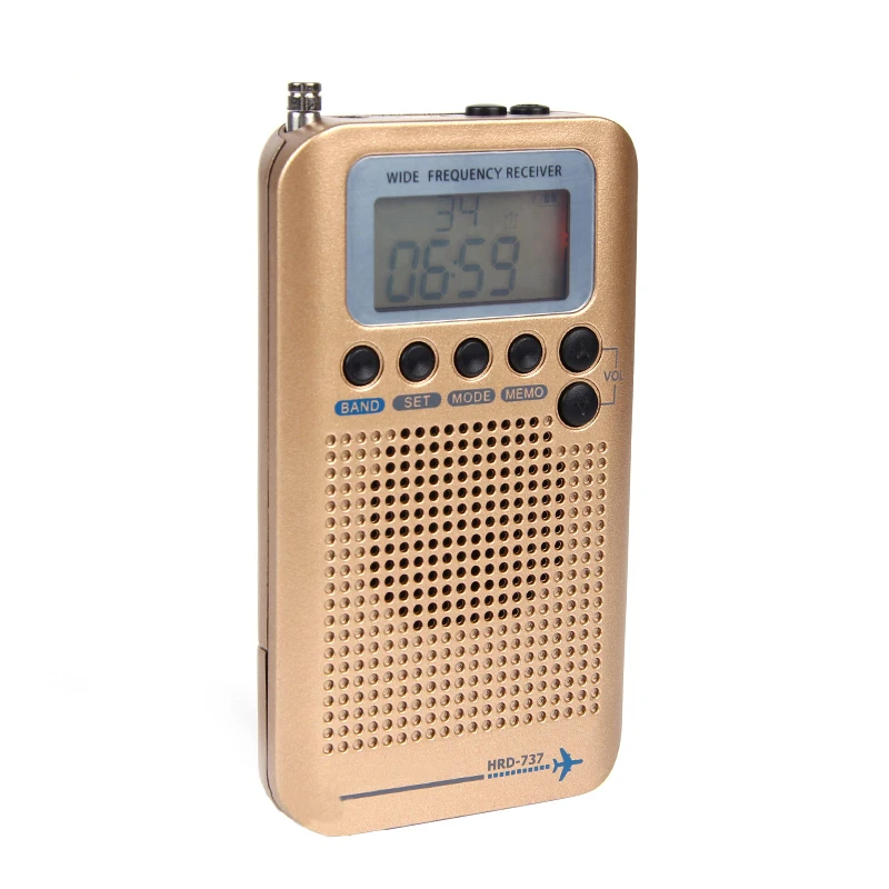 HRD-737 Полнодиапазонный радио цифровой демодулятор FM/AM/SW/CB/Air/VHF World Band стерео портативный радио с ЖК-дисплеем будильник