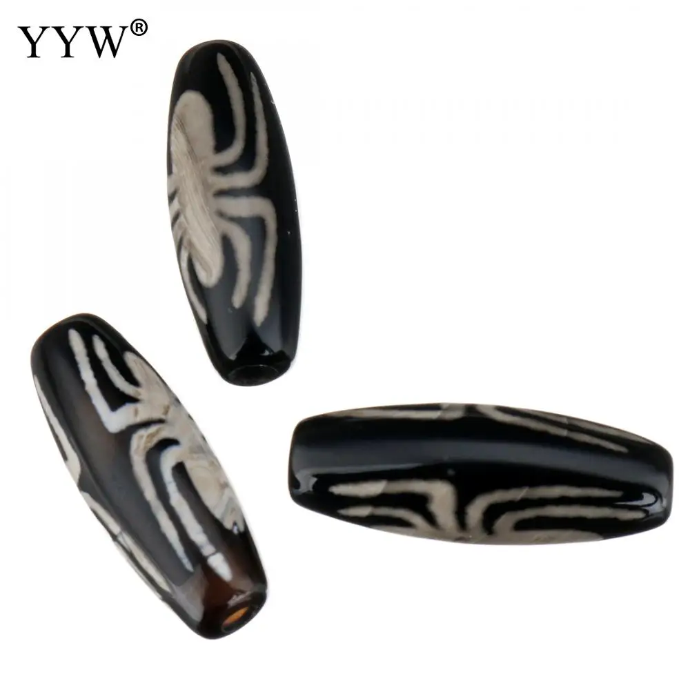 5pcs/lot Natural Tibetan Agates Dzi Beads Spider Jewelry for Necklace Making 28x10x10mm Hole:Approx 2.5mm |