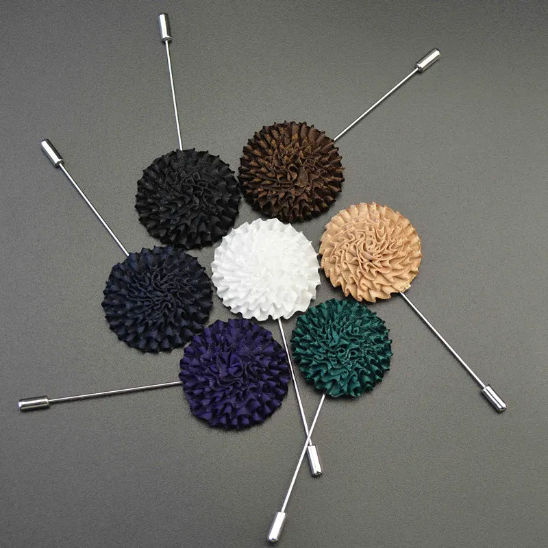 Мужская многослойная брошка Mdiger разноцветная тканевая ручной работы с