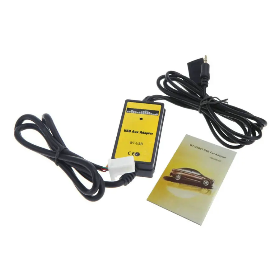 

Автомобильный адаптер USB 3,5 мм Aux In, MP3-плеер с кабелем, радио интерфейс с кардридером для Honda Accord Civic City CRV