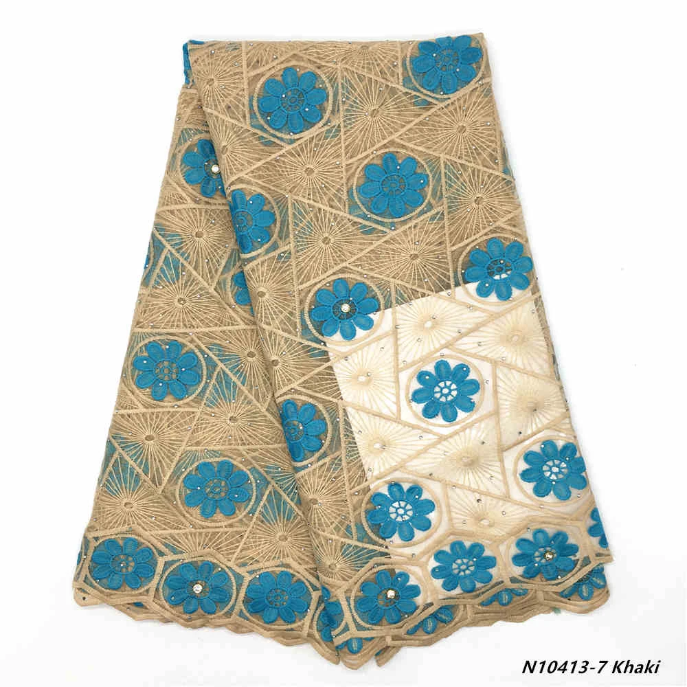N10413-7 Khaki Mr. Z вышитые нигерийские кружева ткань Африканская Свадебная кружевная ткань для невесты высокое качество Французский Тюль кружевная ткань для вечерние - Цвет: N10413-7 Khaki
