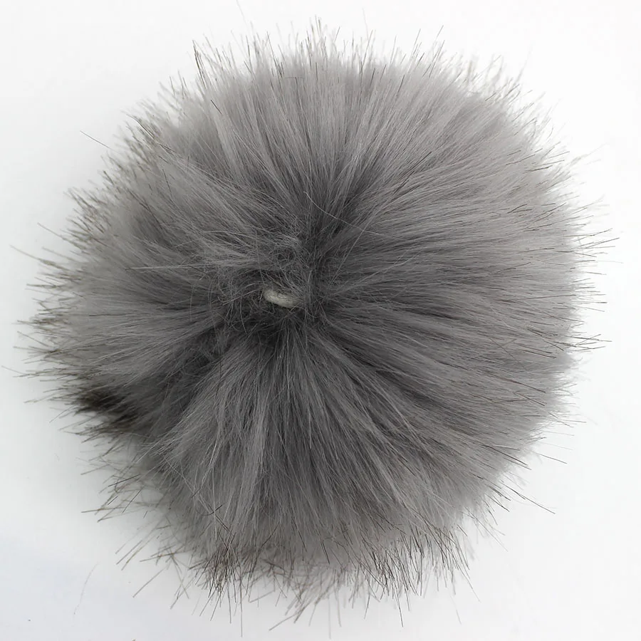 Серый DIY 10/лот 8 10 12 15 см Фро лисий мех помпон подвески для брелков Pom om брелки - Цвет: Серый
