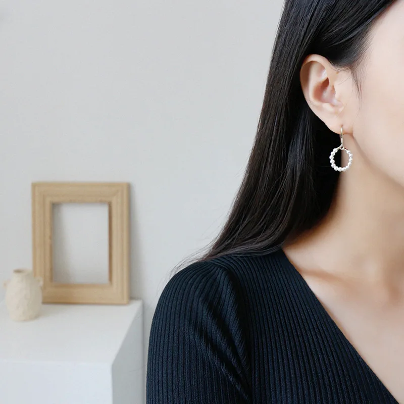 Простые жемчужные серьги в виде ракушки из стерлингового серебра 925 пробы |