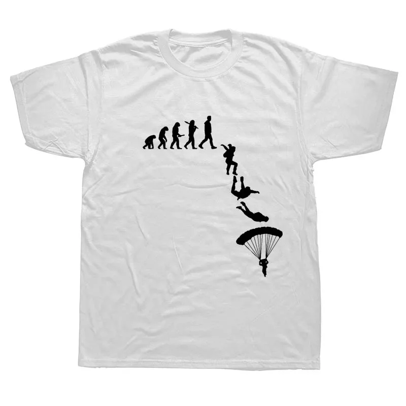 Evolution Skydiving парапланеризм Забавные футболки мужские летние хлопковые Harajuku с коротким рукавом и круглым вырезом уличная черная футболка - Цвет: WHITE