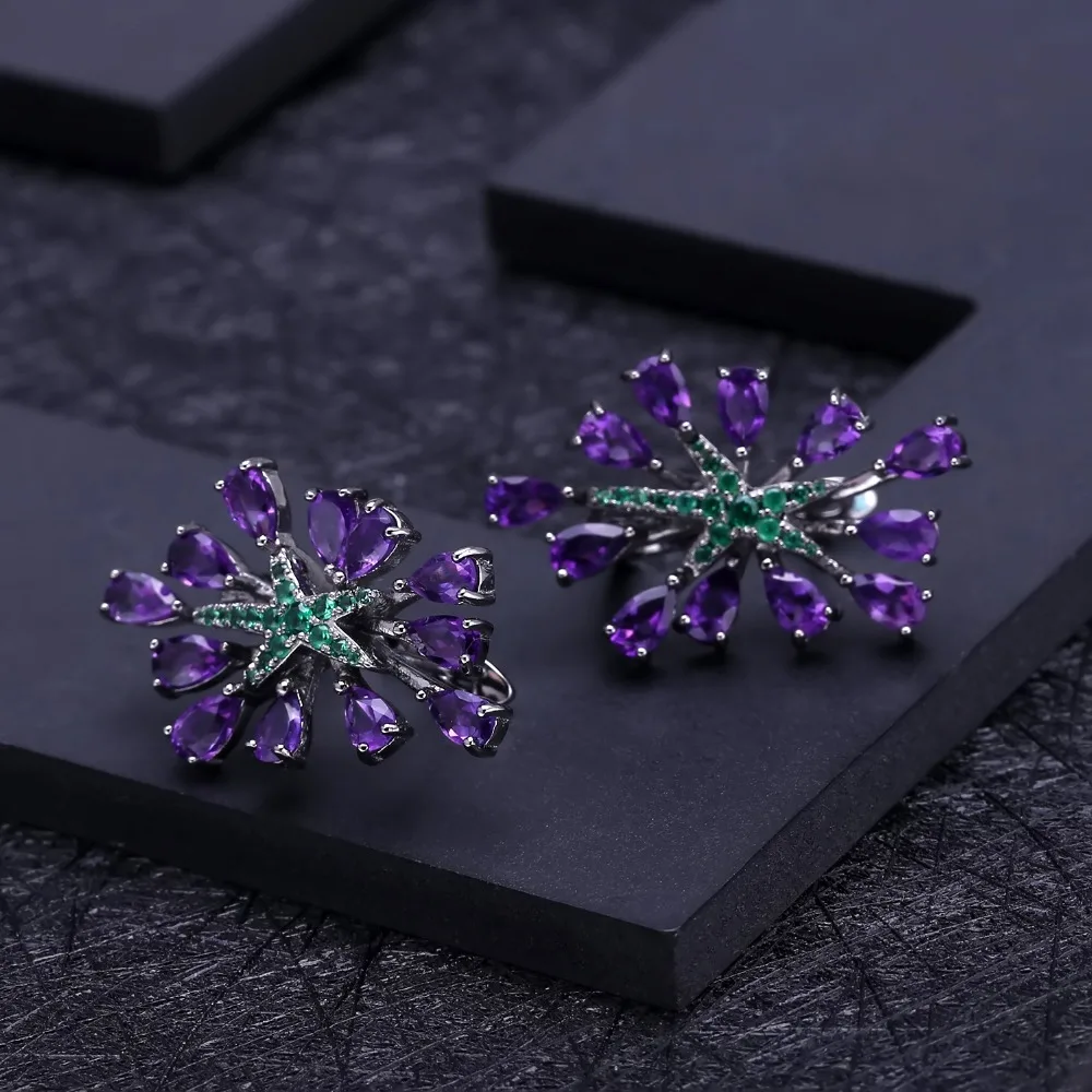 Женские винтажные готические украшения GEM'S BALLET серебряные серьги с