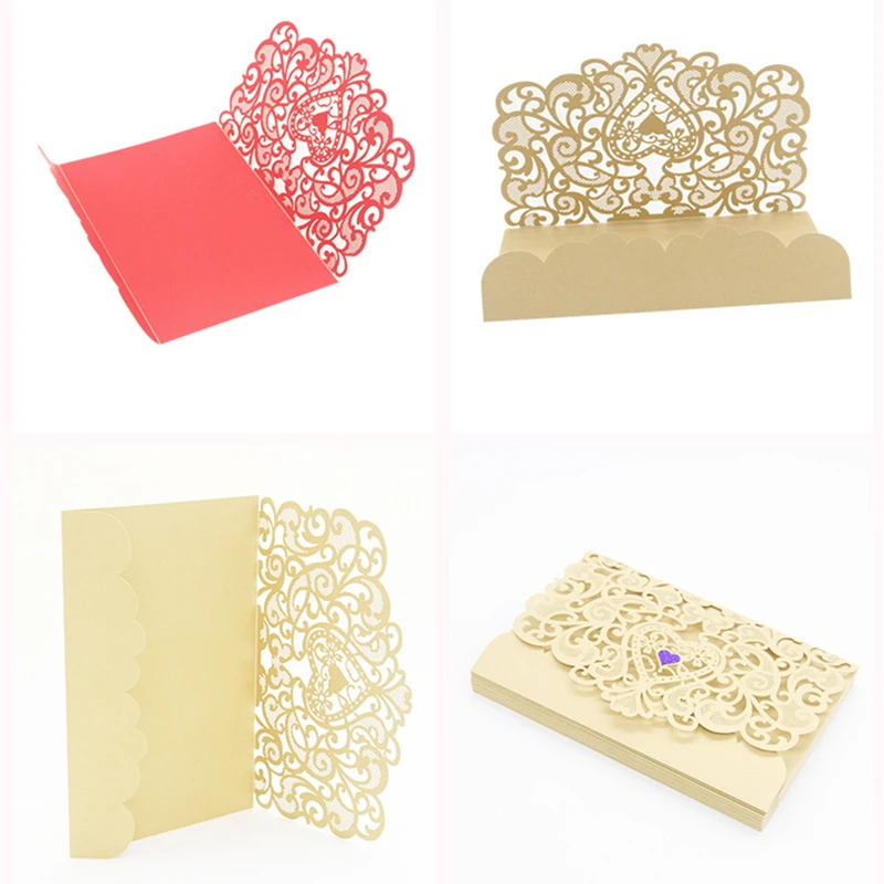 Специальные свадебные пригласительные открытки 4 цвета лазерного выреза