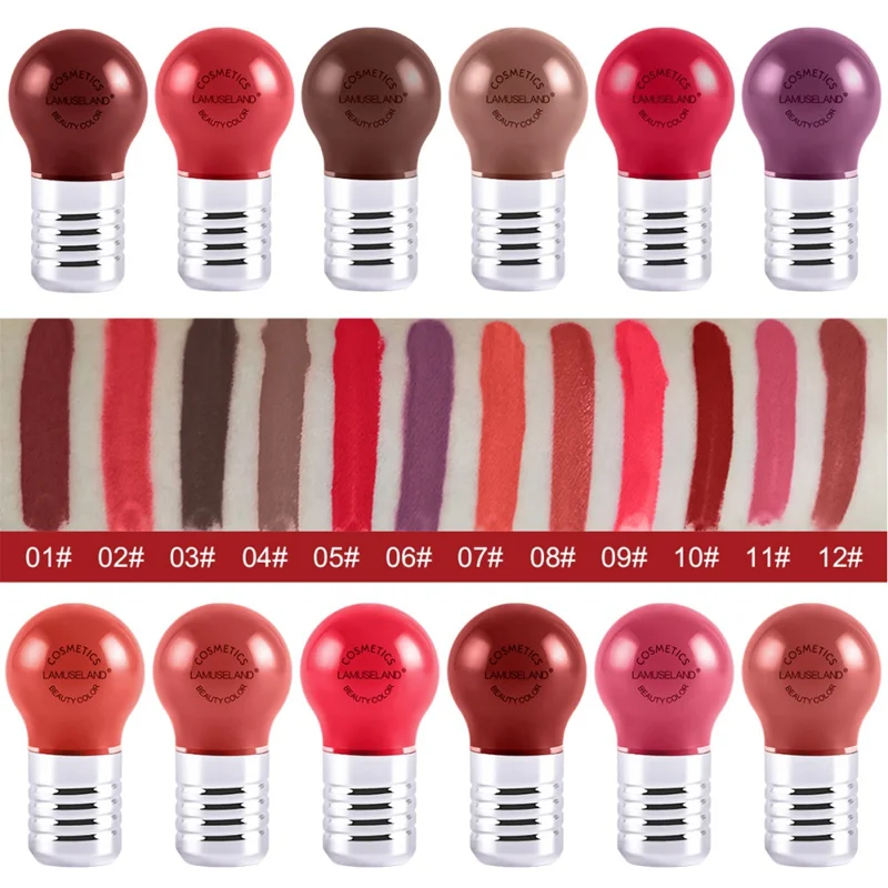 12 Colors Liquid Lipstick Creative Lasting&ampBeauty Lamp Lip Gloss Beauty Makeup Cosmetic Tool Easy To Apply 9g | Красота и здоровье