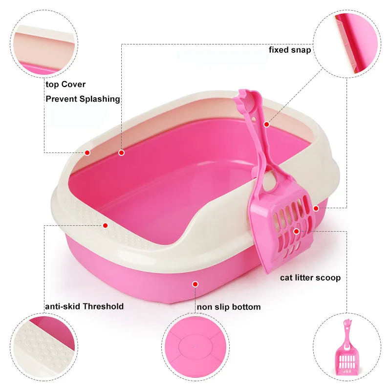 Новый кошачий ящик для мусора анти-падающий и анти-ломающийся пластиковый