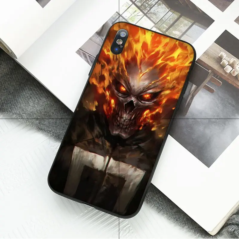 Ruicaica Marvel Ghost Rider DIY Окрашенные красивые аксессуары для телефонов Чехол iPhone 5 5Sx 6 7plus