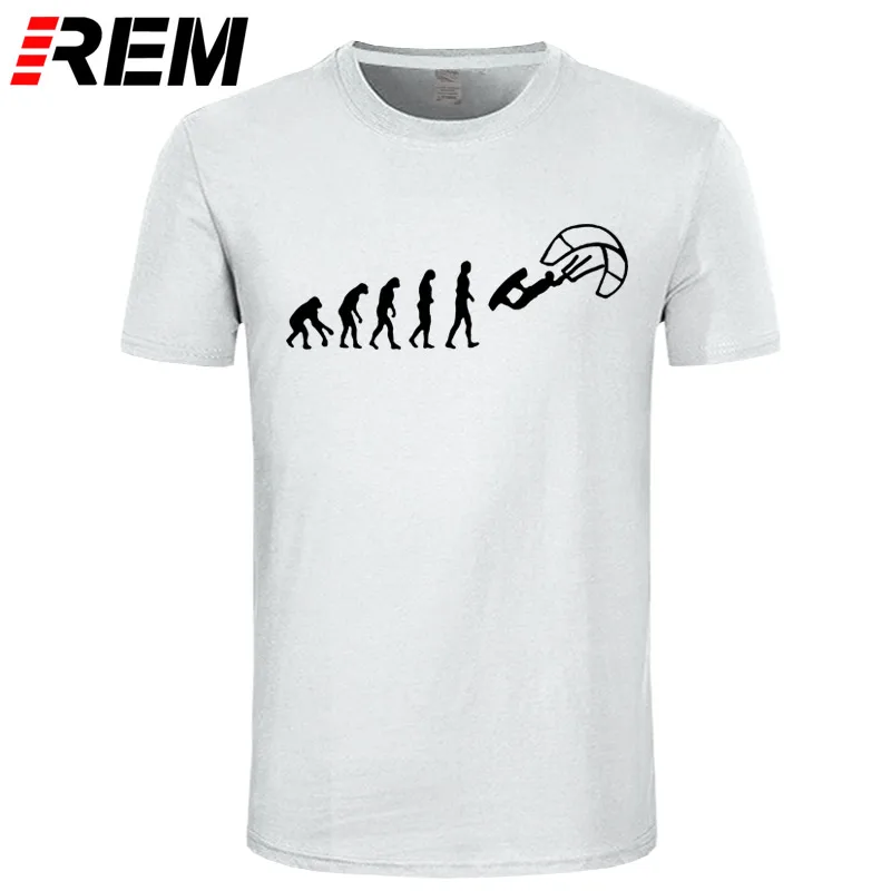 REM Funny Kitesurf Shirt-Kite Surfinger Evolution Kite Boarding, хлопок, футболка классная с принтом, облегающая футболка с буквенным принтом - Цвет: white black