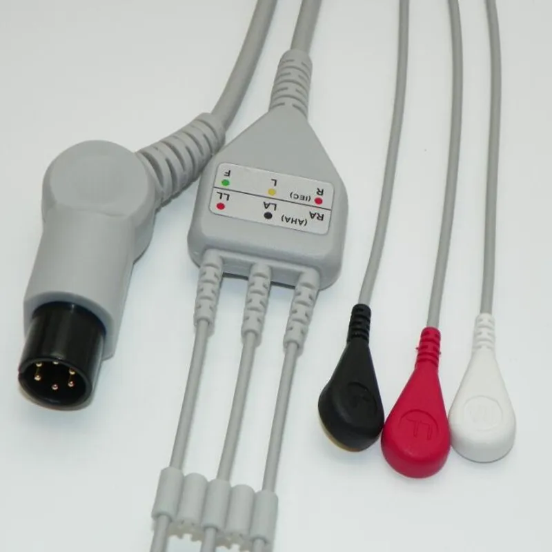 Бесплатная доставка один кусок ECG 3 Leadwire нормальный 6 Pin локоть оснастки типа