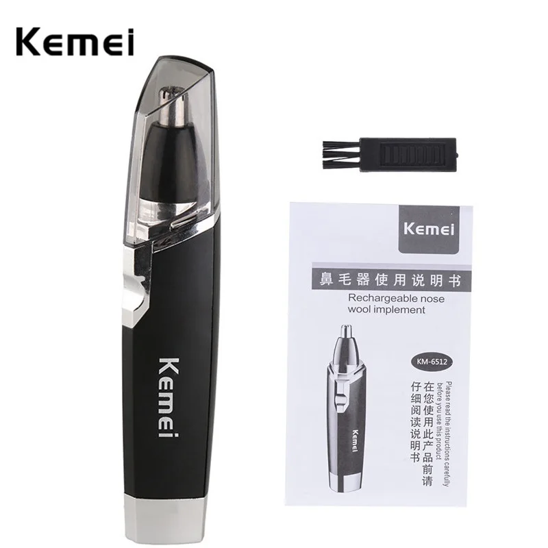 Kemei KM-6512 модный электрический триммер для бритья волос в носу безопасный уход за лицом триммер для бритья для носовой триммер